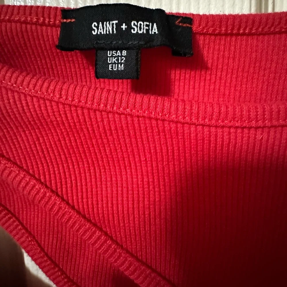 Saint + Sofia Reveal Ribbed Long Sleeve Knit Shirt size 8 US.  Snug fit. - Picture 3 of 7